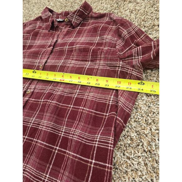 Sonoma Burgundy Plaid Flannel Shirt XL Cotton Fall Layering Essential Grunge - Picture 6 of 7
